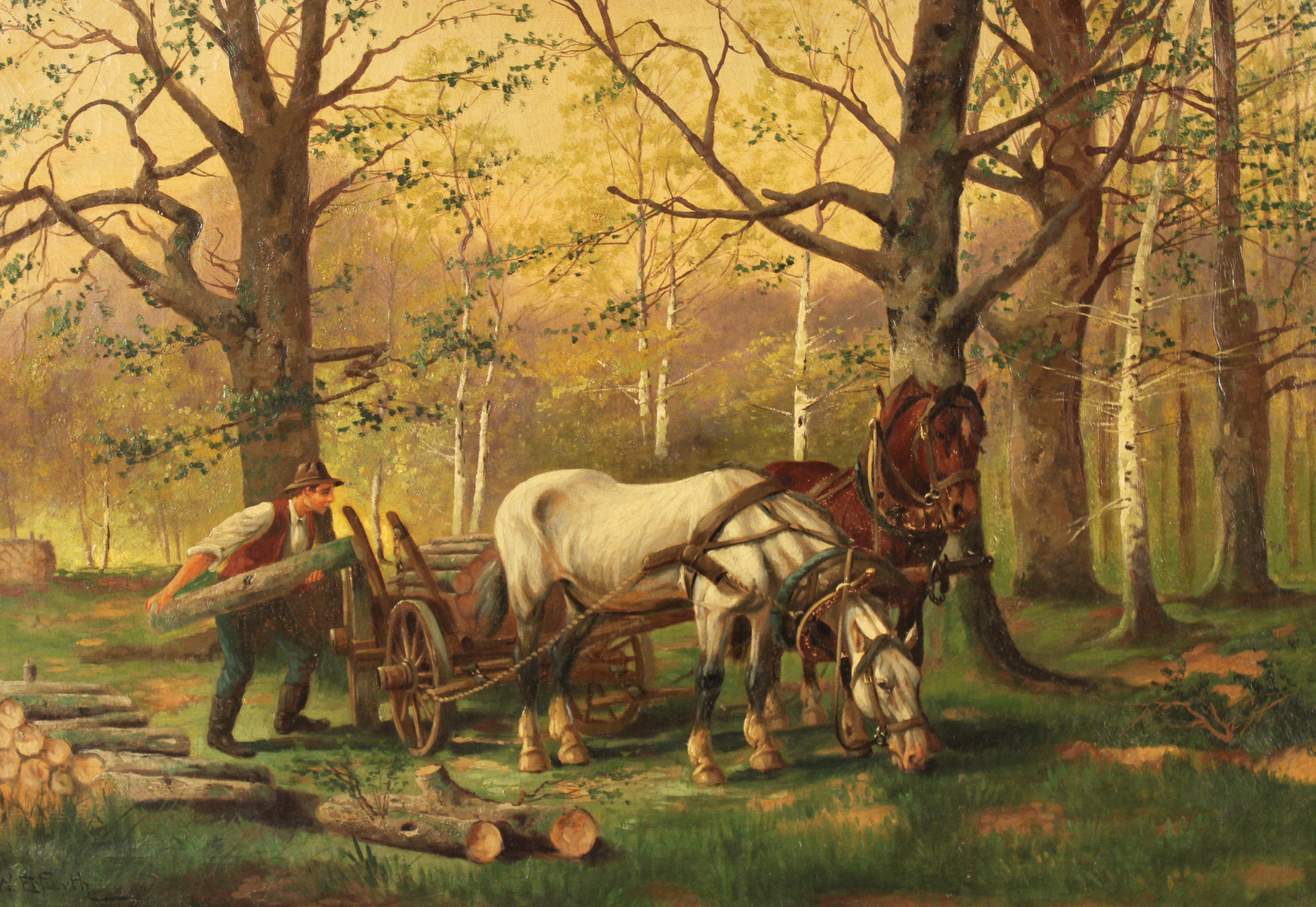 W.E. FURTH, "THE WOOD CUTTER" Oil