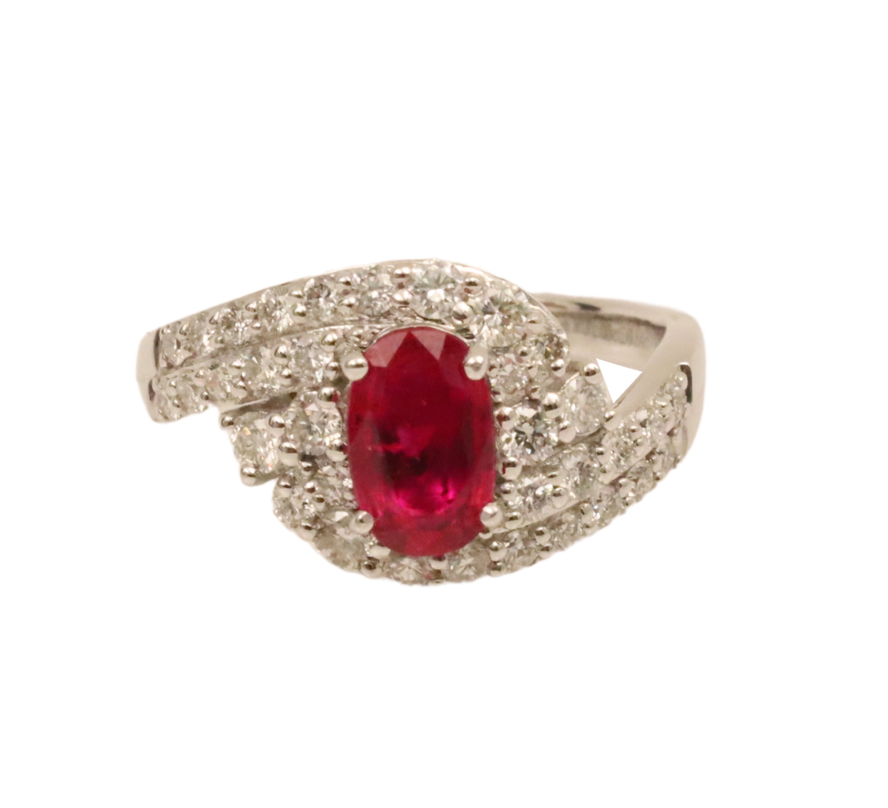 18K RUBY & DIAMOND RING W/GIA 18K