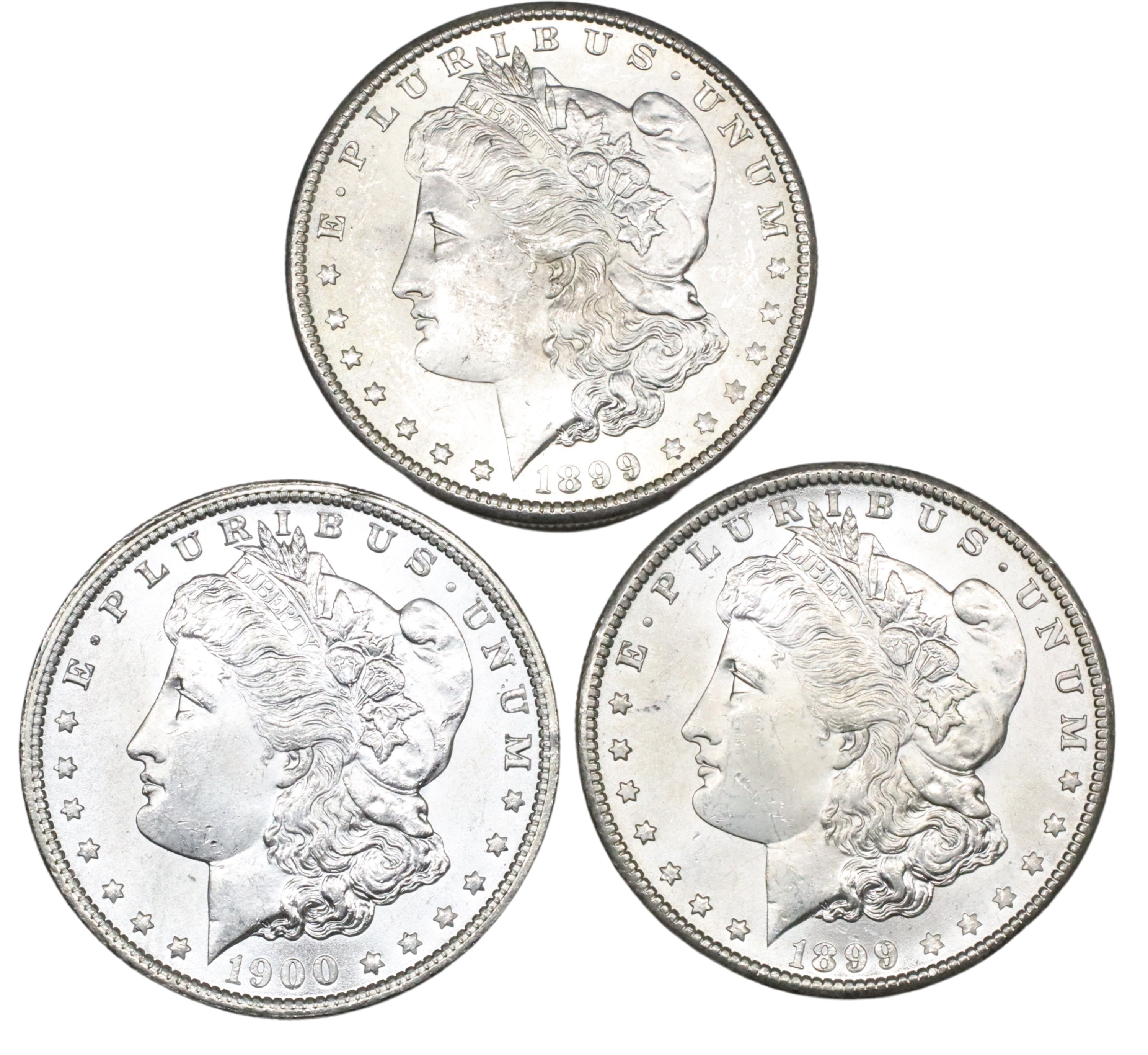 GROUP OF 3 MORGAN SILVER DOLLARS 2f8cf4