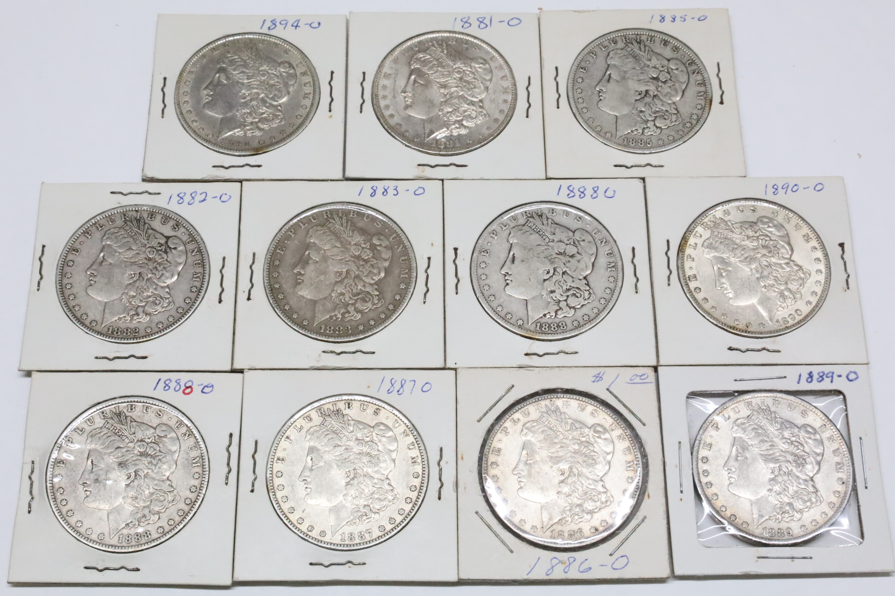 GROUP OF 11 CONSECUTIVE MORGAN