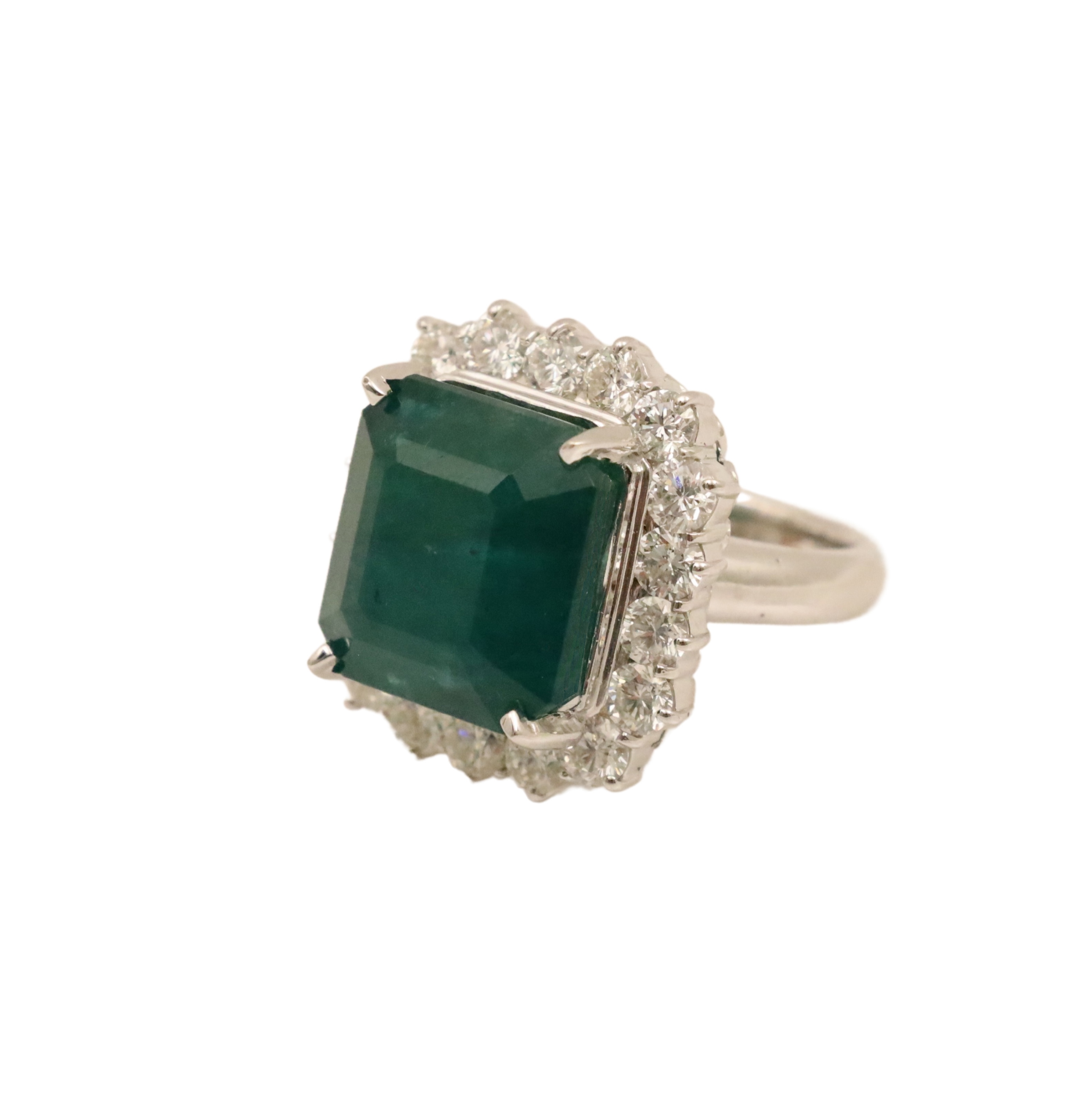 18K EMERALD DIAMOND RING W GIA 2f8cfe