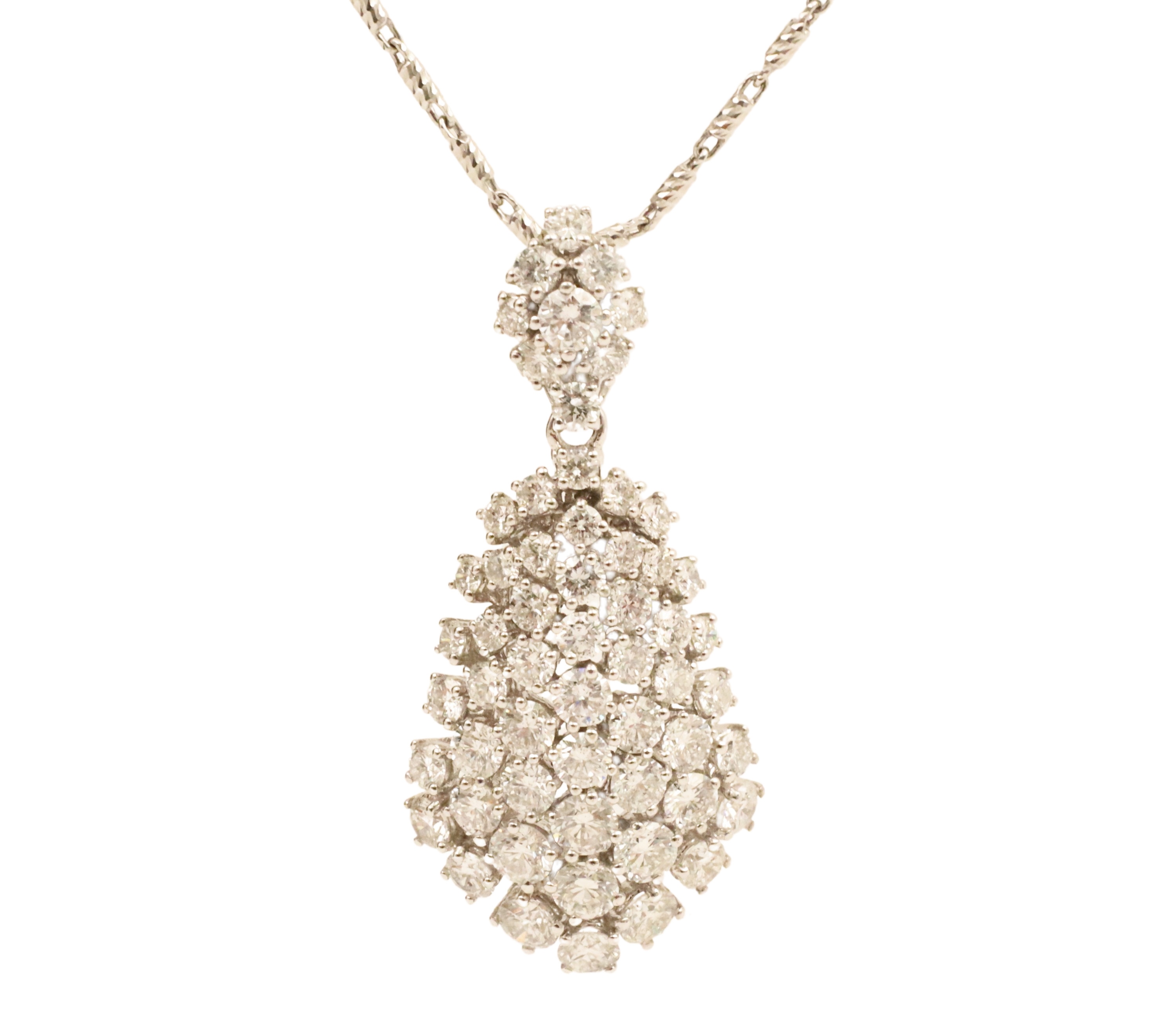 14K DIAMOND PENDANT NECKLACE, 6.67