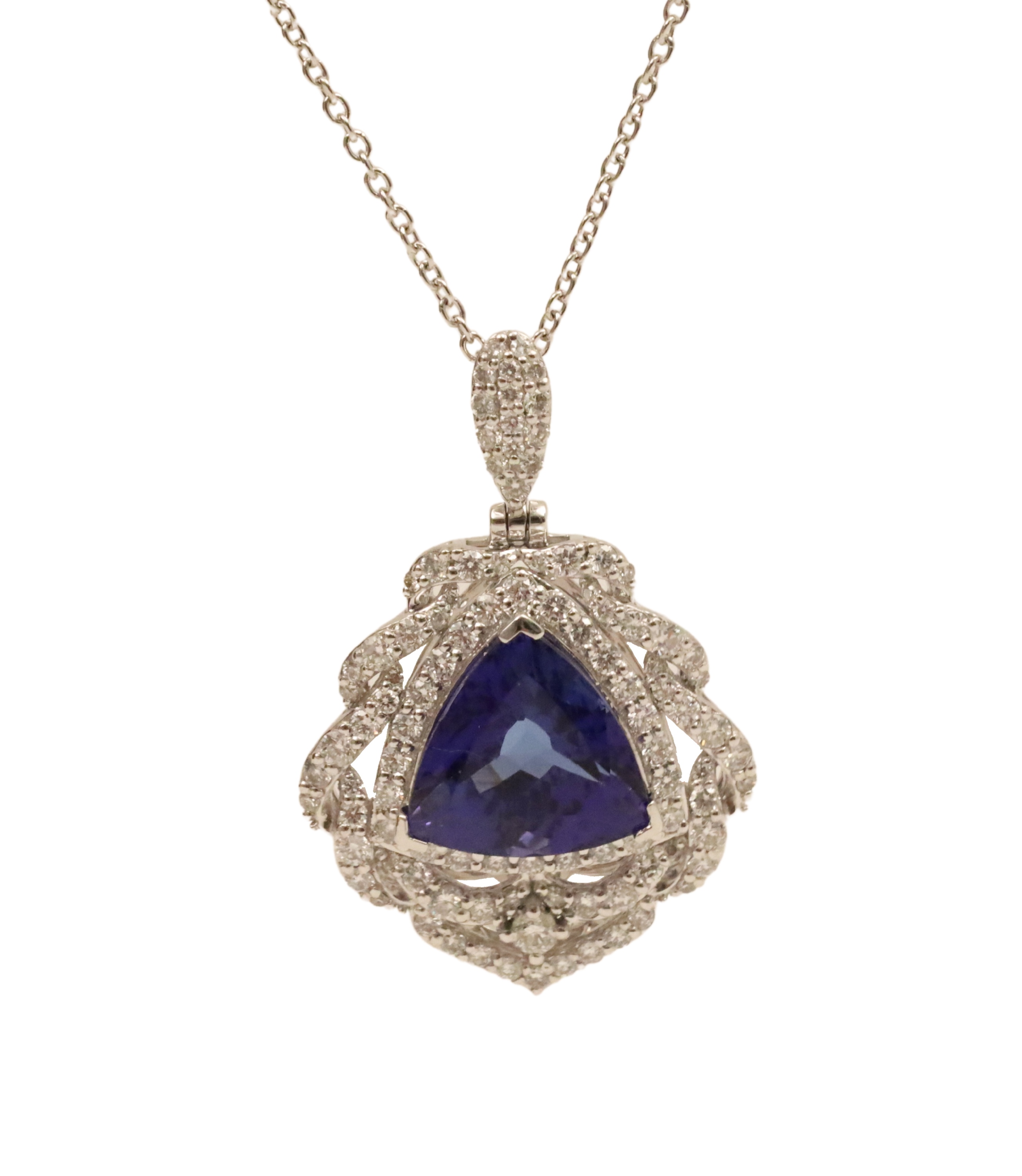 PLATINUM TANZANITE & DIAMOND NECKLACE