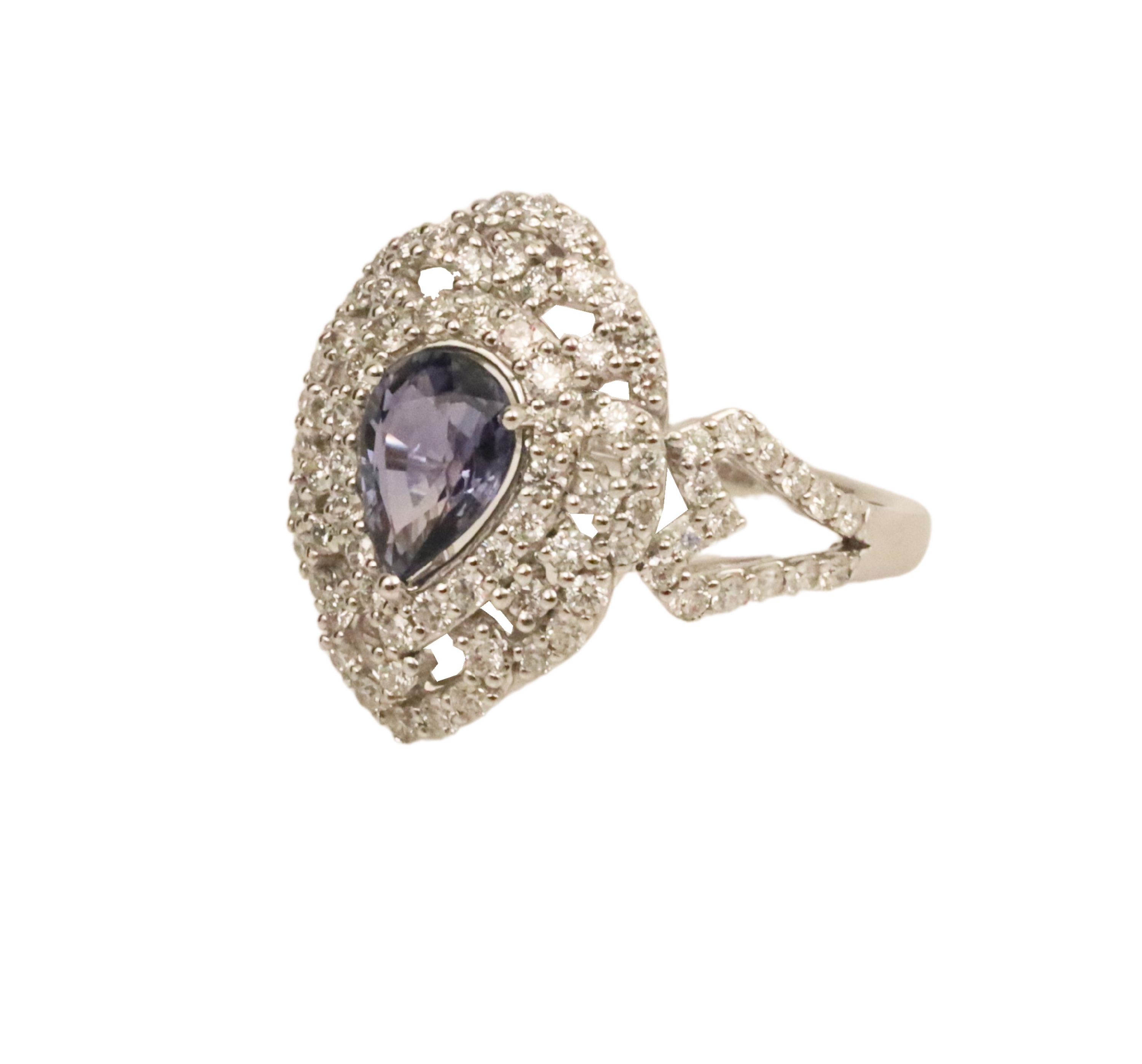 PLATINUM SAPPHIRE DIAMOND RING 2f8d43