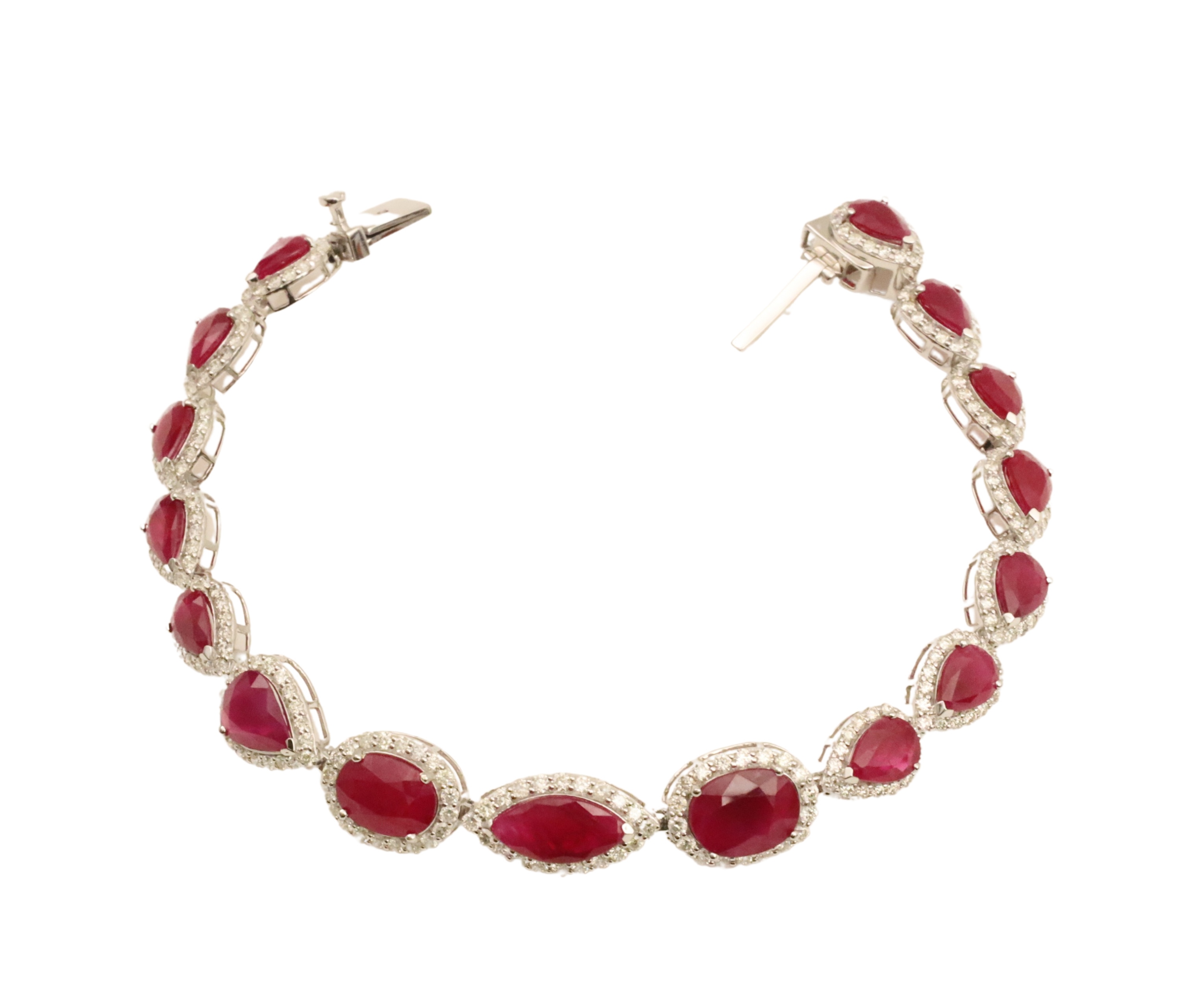 14K BURMESE RUBY & DIAMOND BRACELET