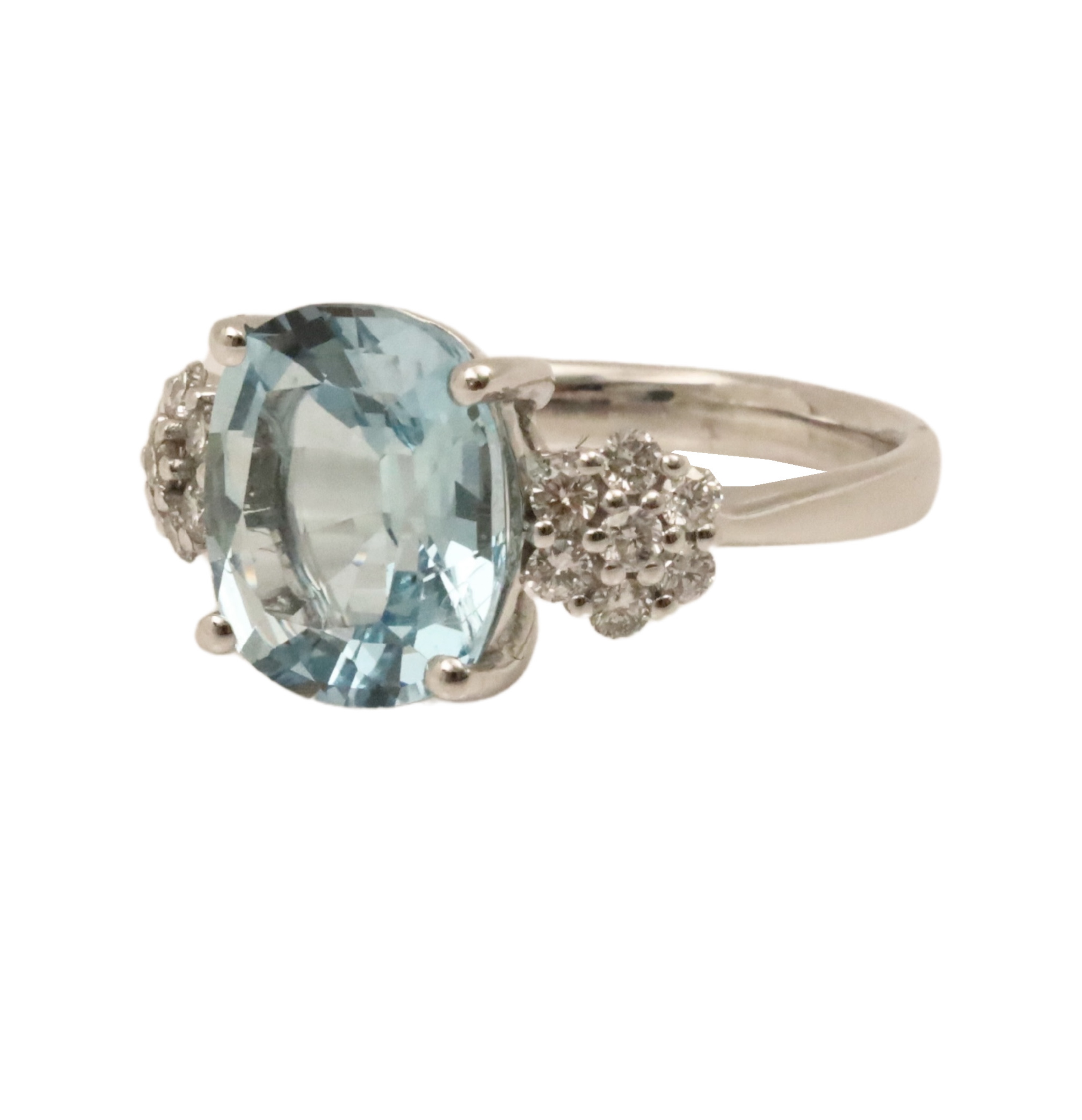 14K AQUAMARINE DIAMOND RING 14K 2f8d53