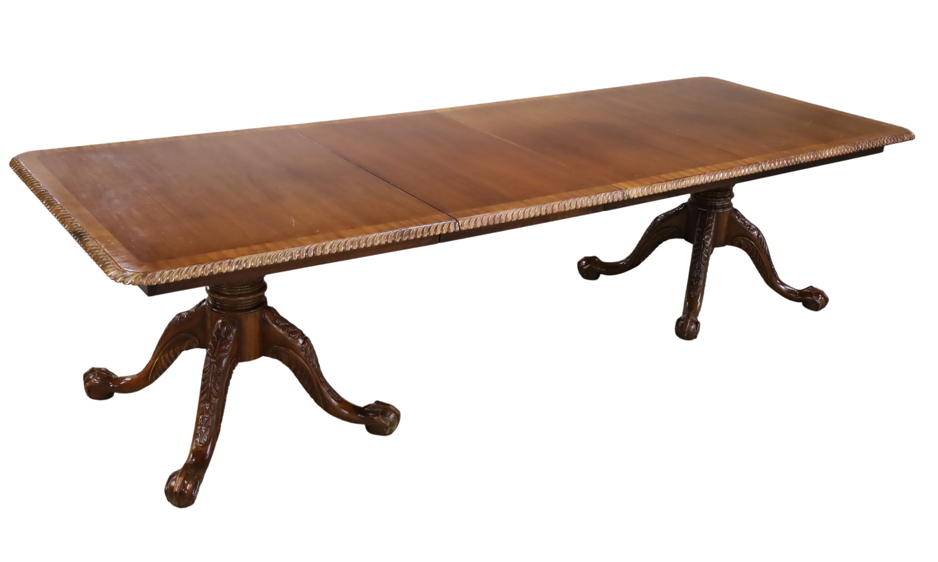 MAHOGANY 2 PEDESTAL DINING TABLE