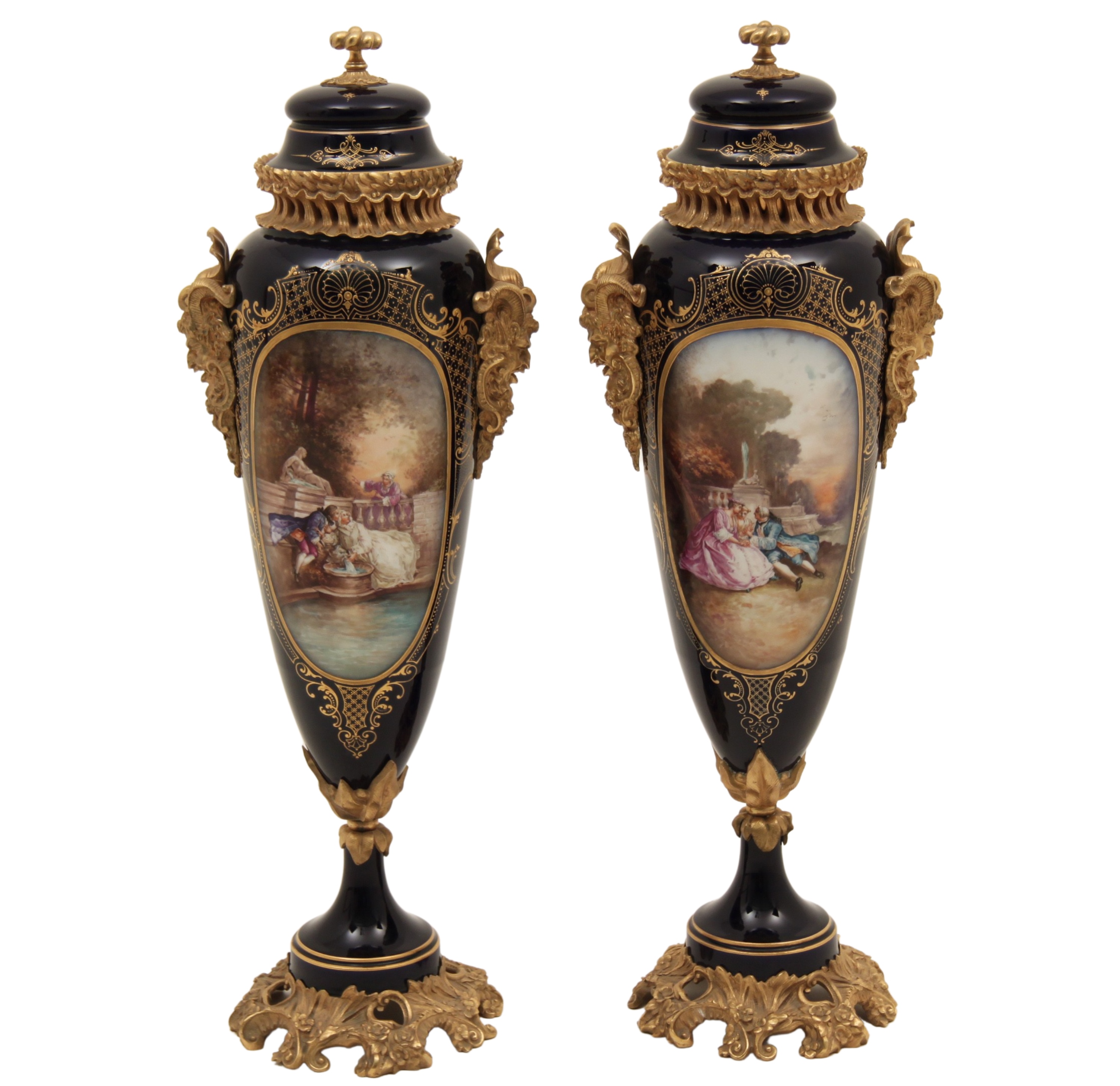 PR. OF 30" FRENCH SEVRES PORCELAIN