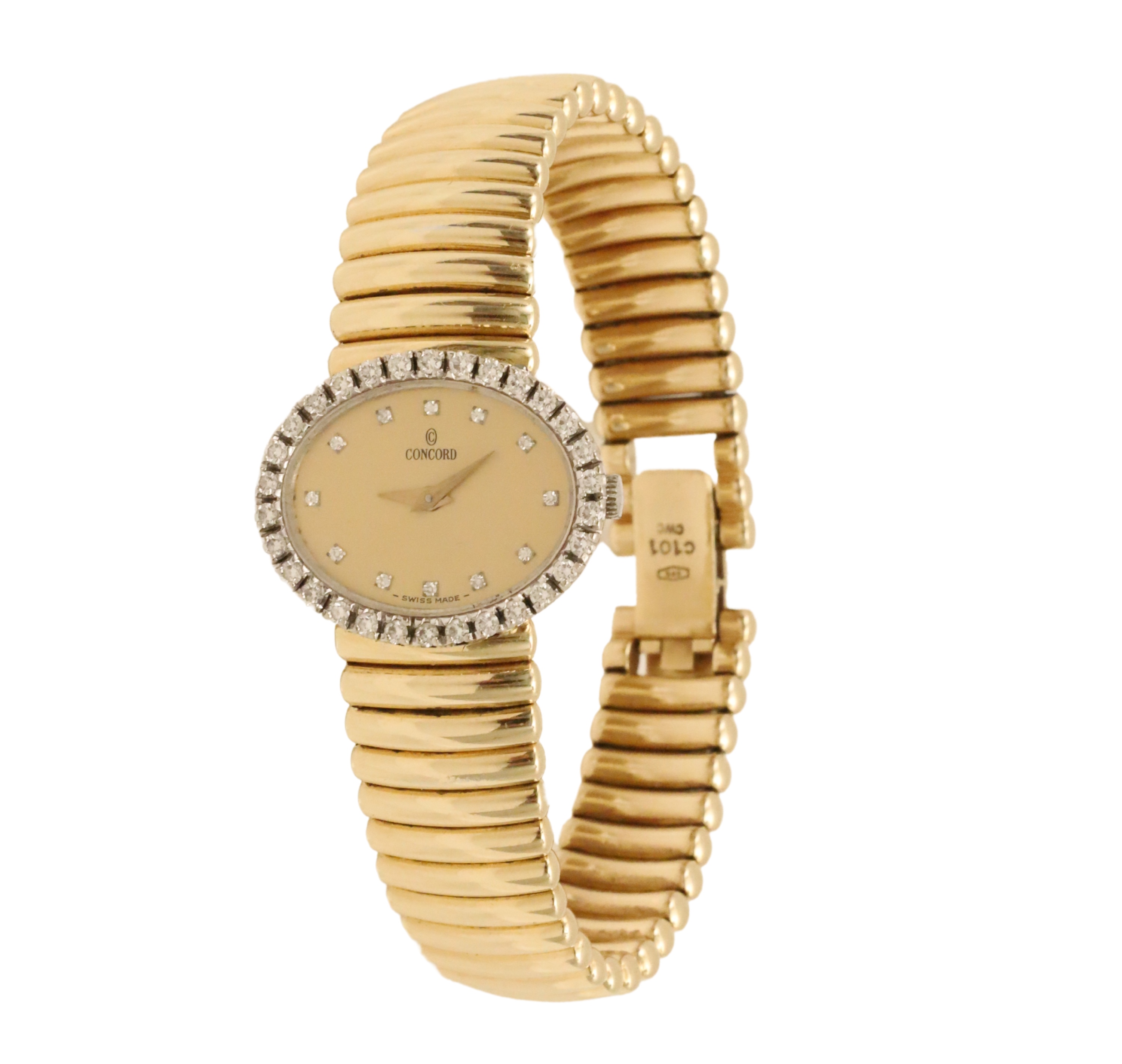 LADIES CONCORD 14K YG & DIAMOND WATCH