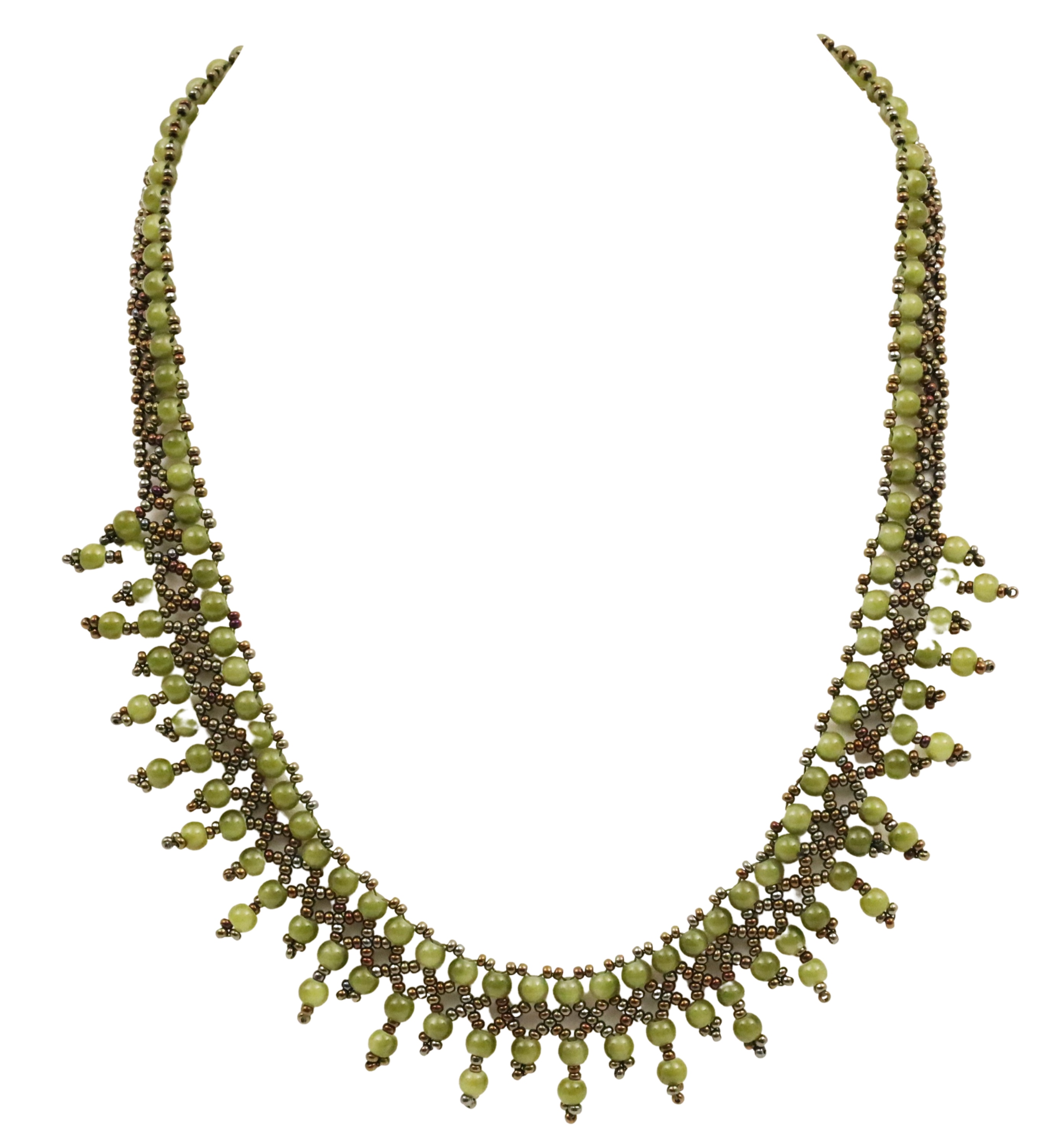 SPINACH JADE CHANDELIER NECKLACE