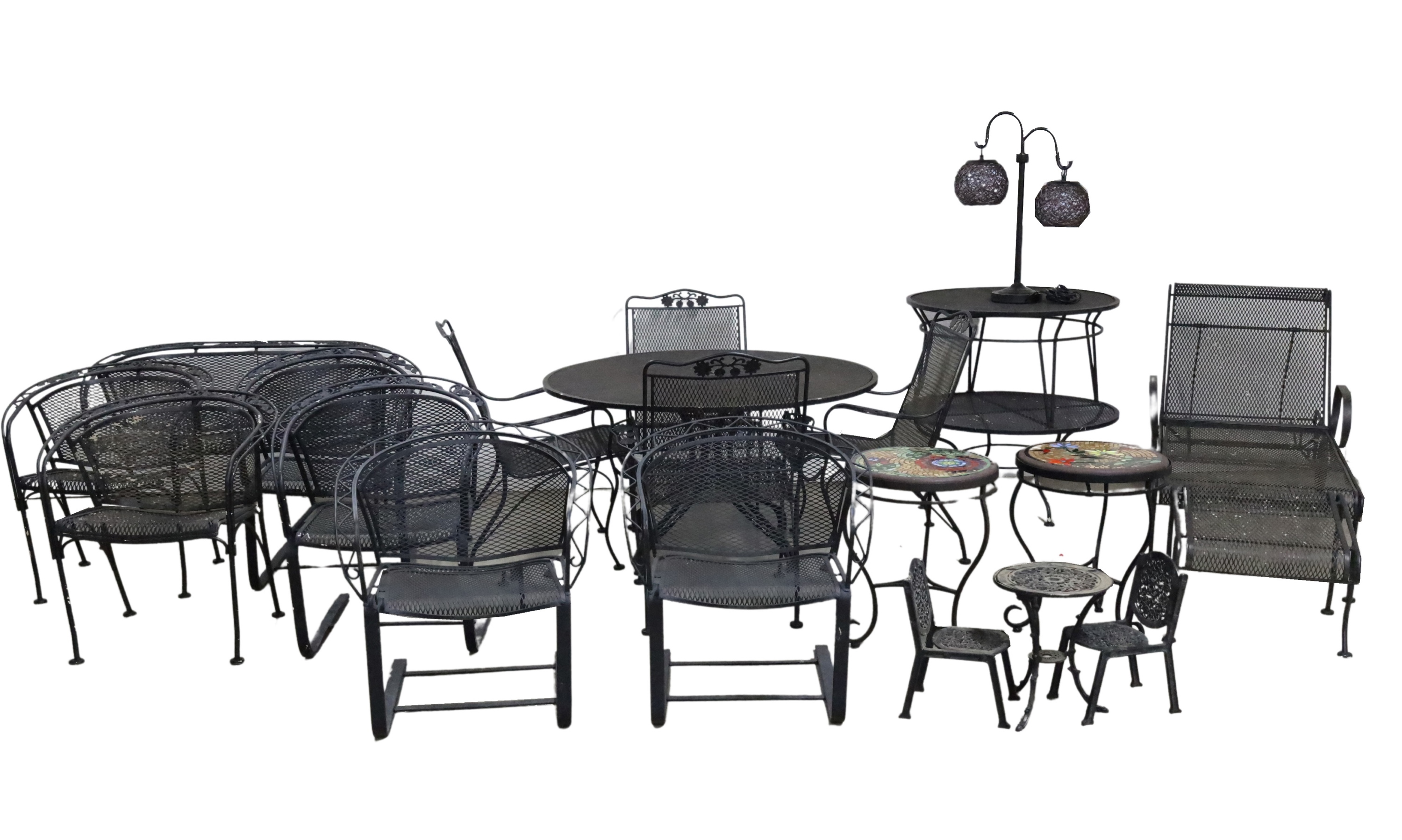 22 PCS WROUGHT IRON PATIO FURNITURE