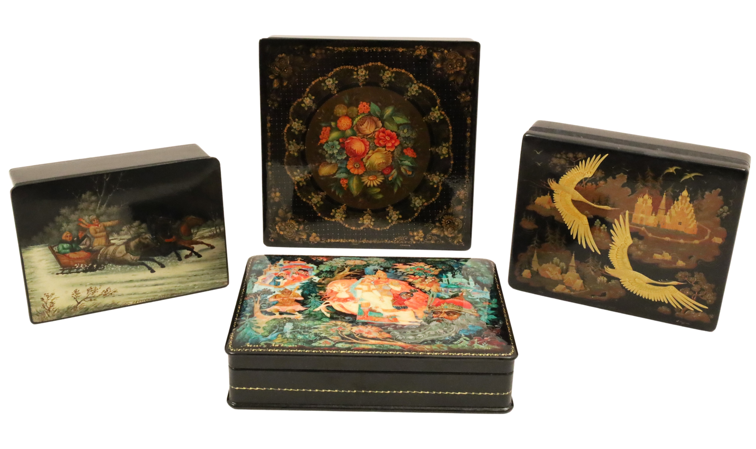 GROUP OF 4 RUSSIAN LACQUER BOXES 2f8e40