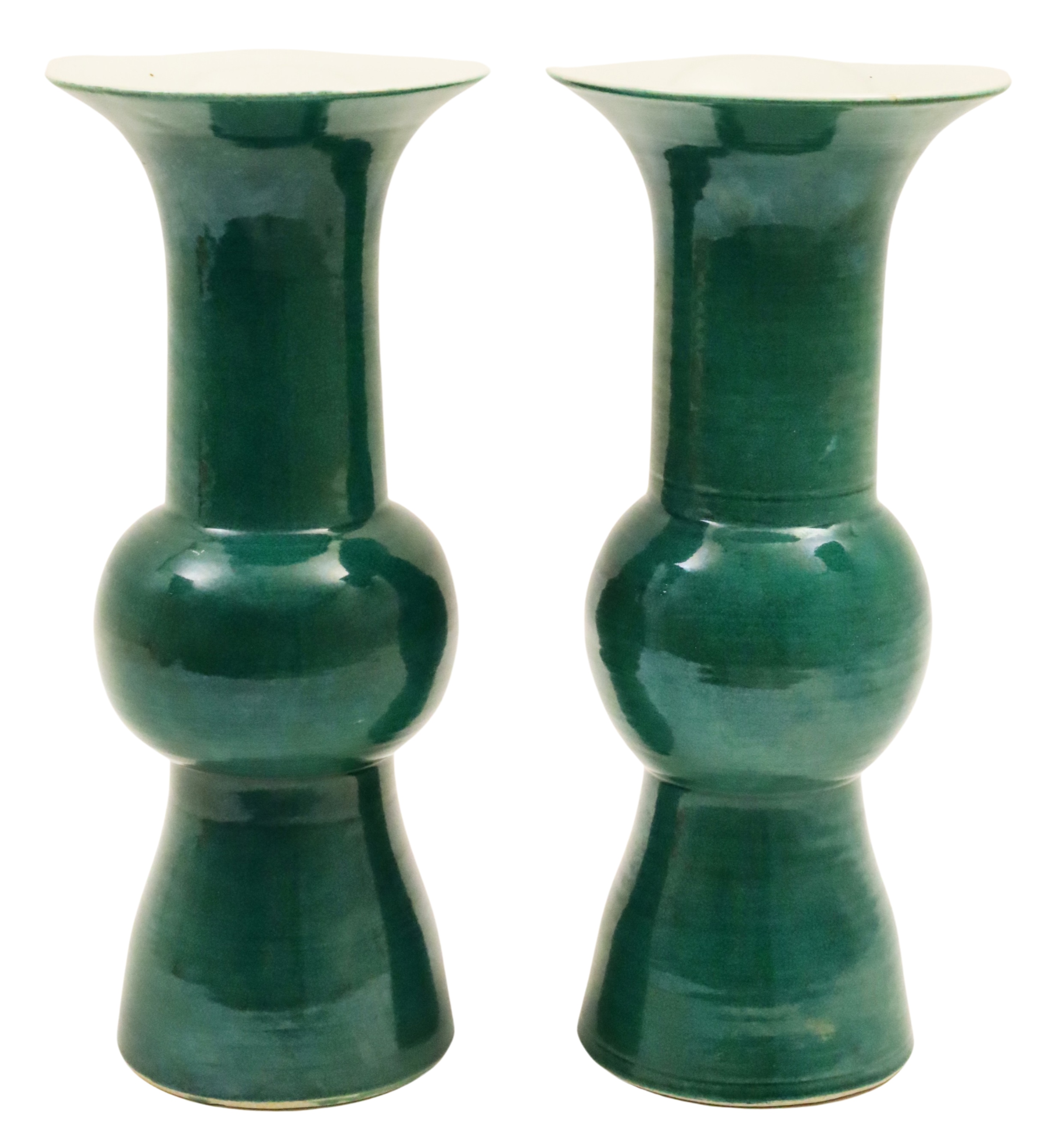 PAIR OF CHINESE EMERALD GLAZED 2f8e41