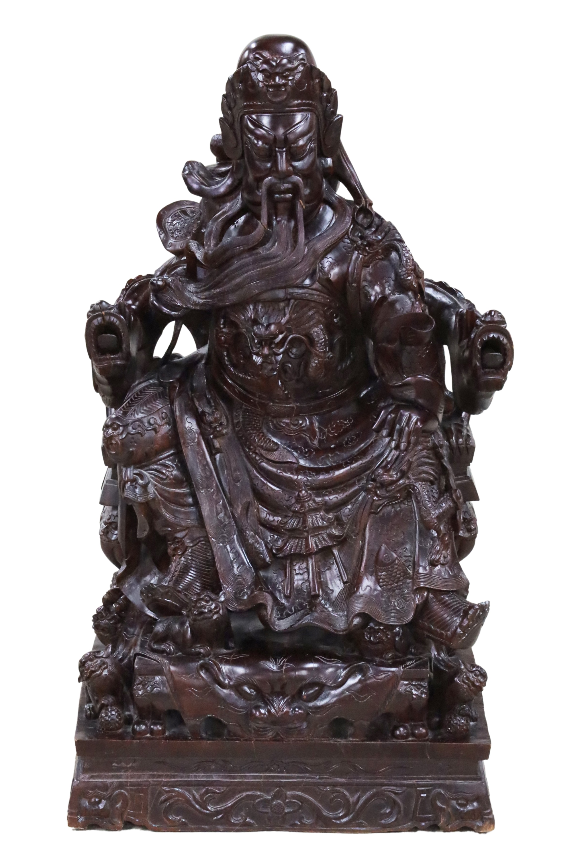 CHINESE ROSEWOOD SCULPTURE OF EMPEROR