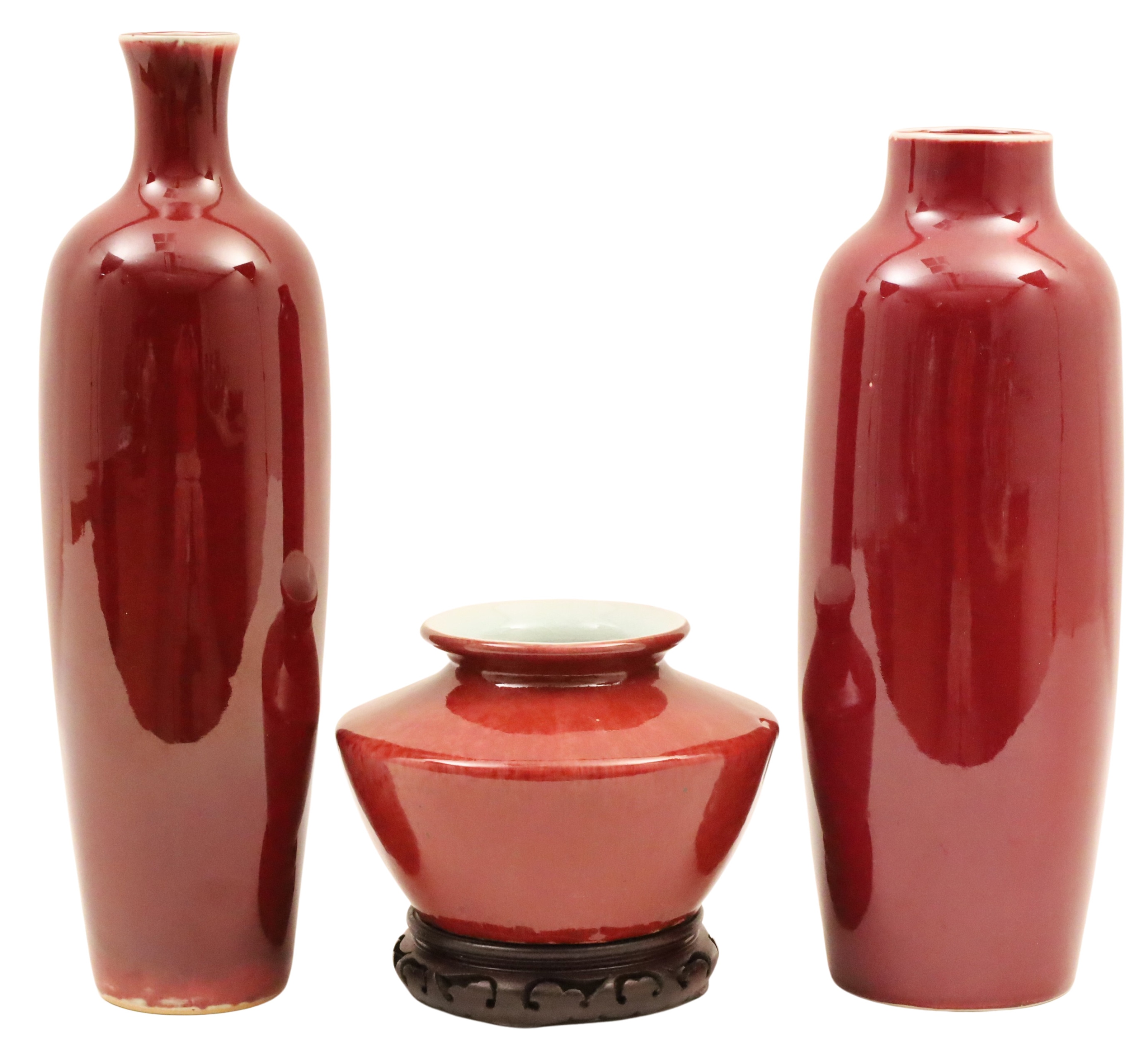 GROUP OF CHINESE FLAMBE VASES A