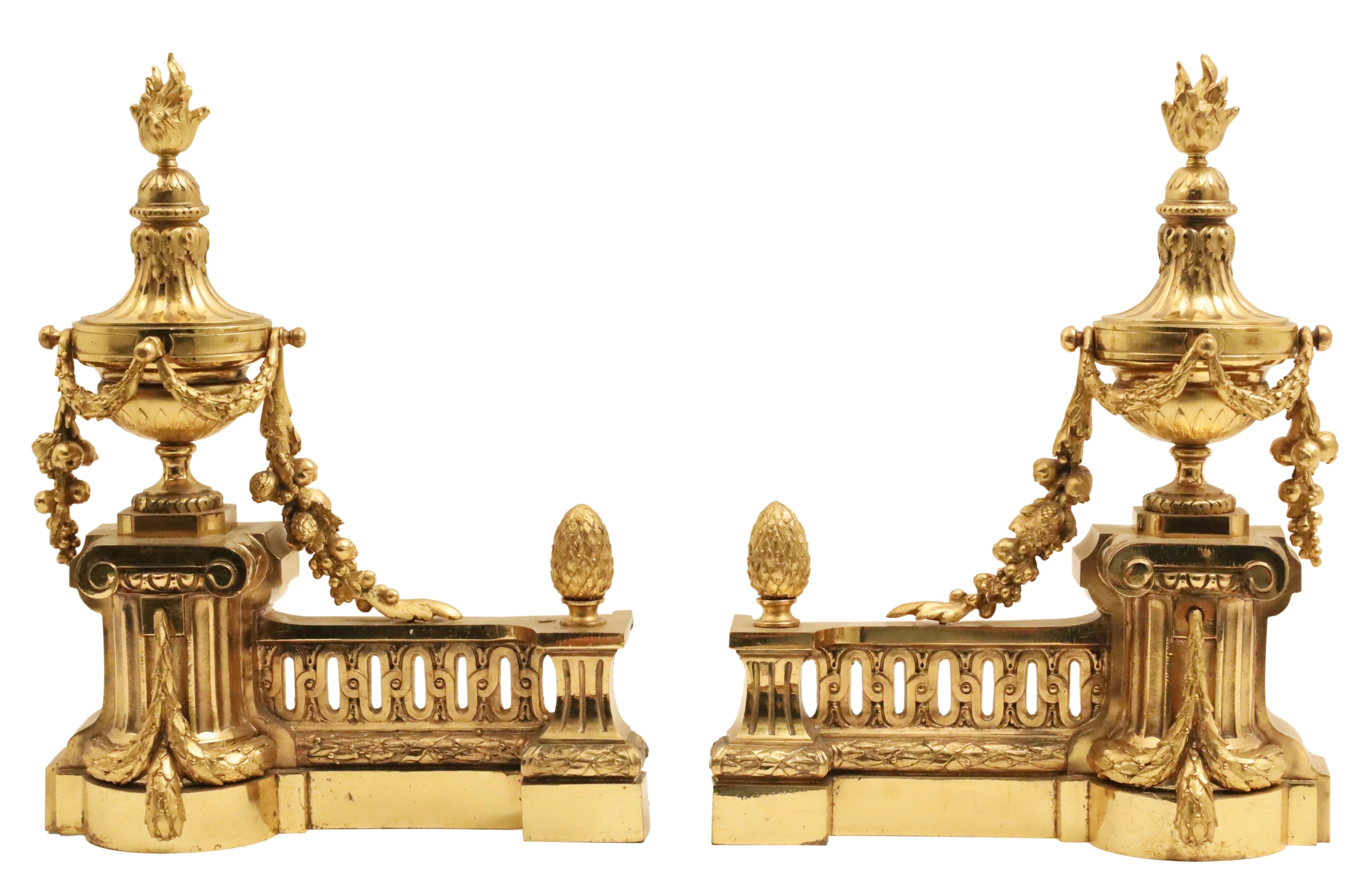 PAIR OF FRENCH GILT BRONZE CHENETS 2f8ef9