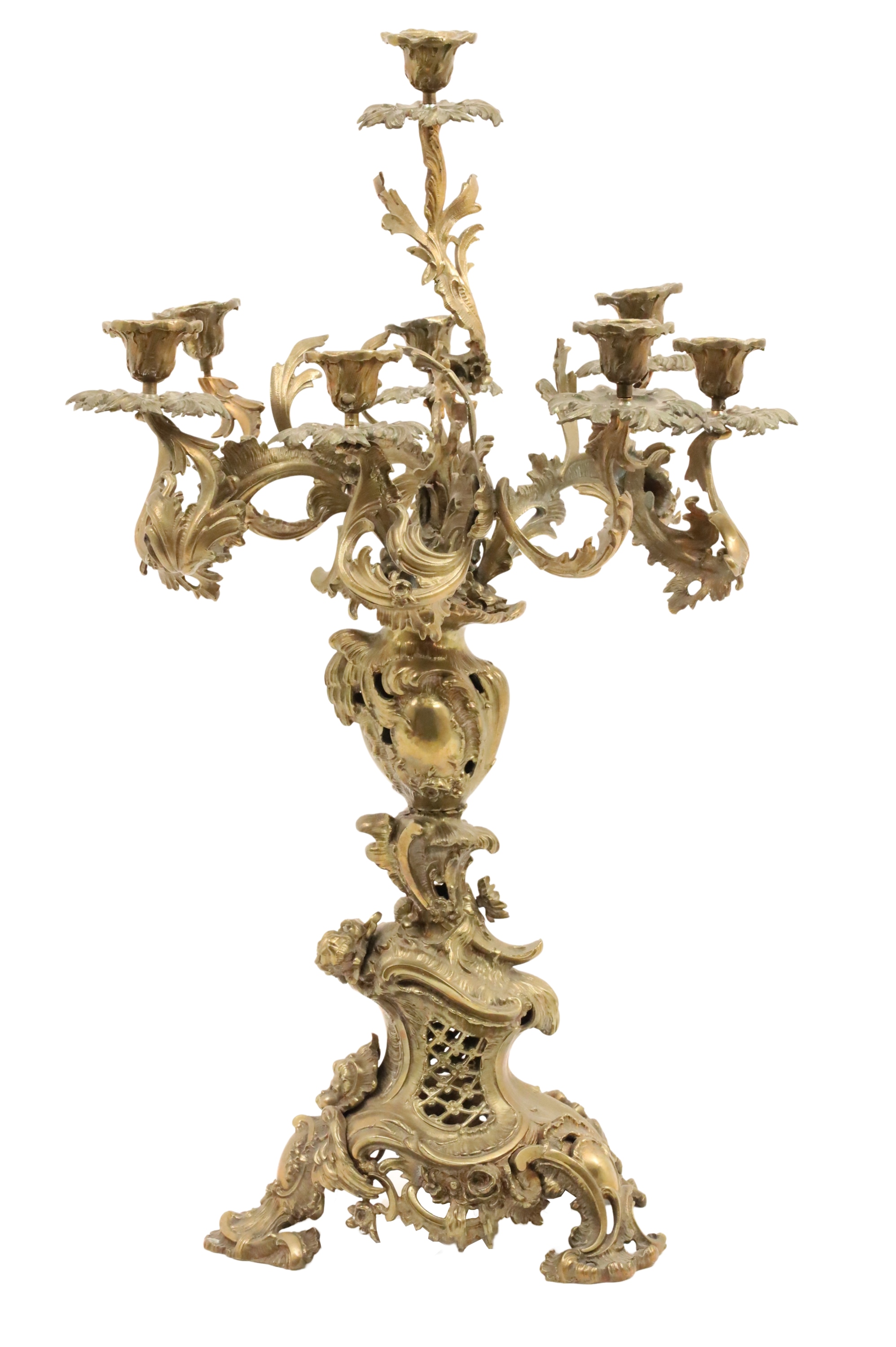 FRENCH BRONZE  9 LIGHT CANDELABRA French