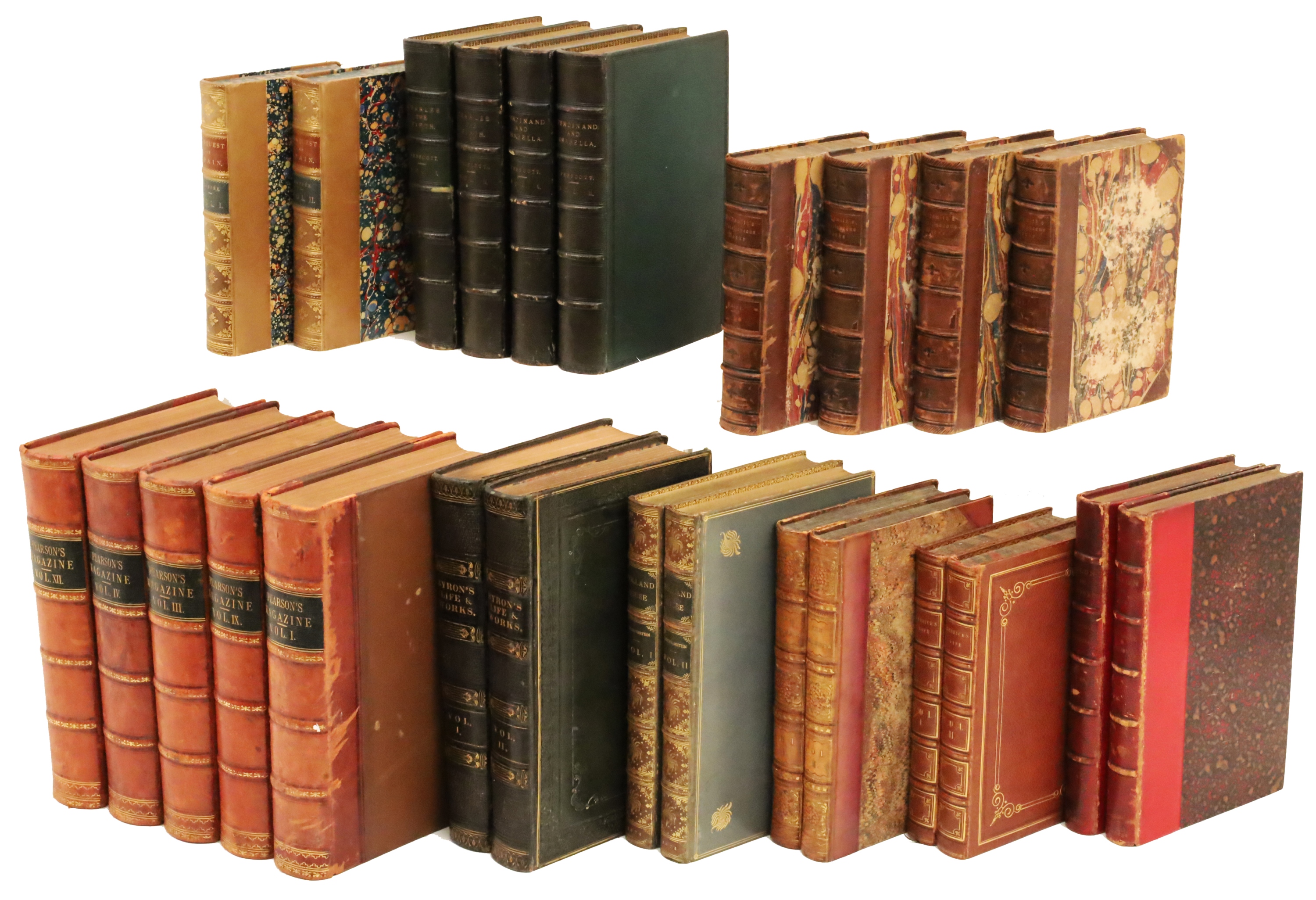 25 FINE LEATHER BOUND BOOKS A collection