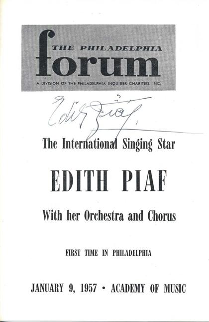 2 pieces.  Programs Signed. Piaf,