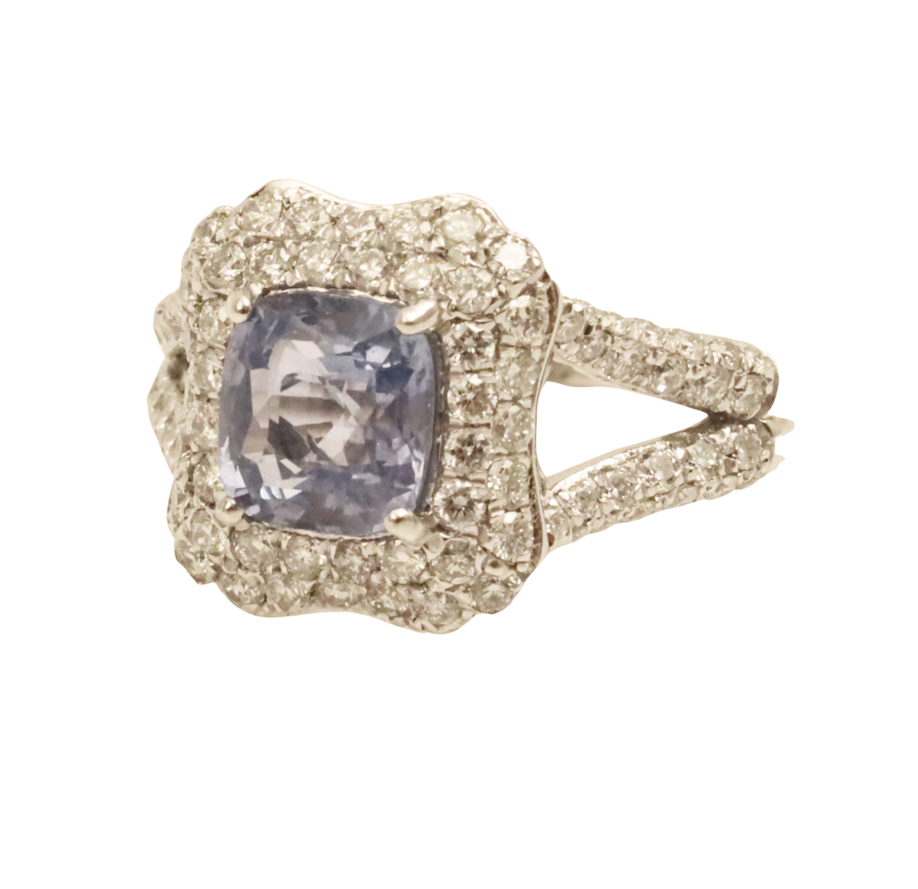 PLATINUM SAPPHIRE DIAMOND RING 2f911f