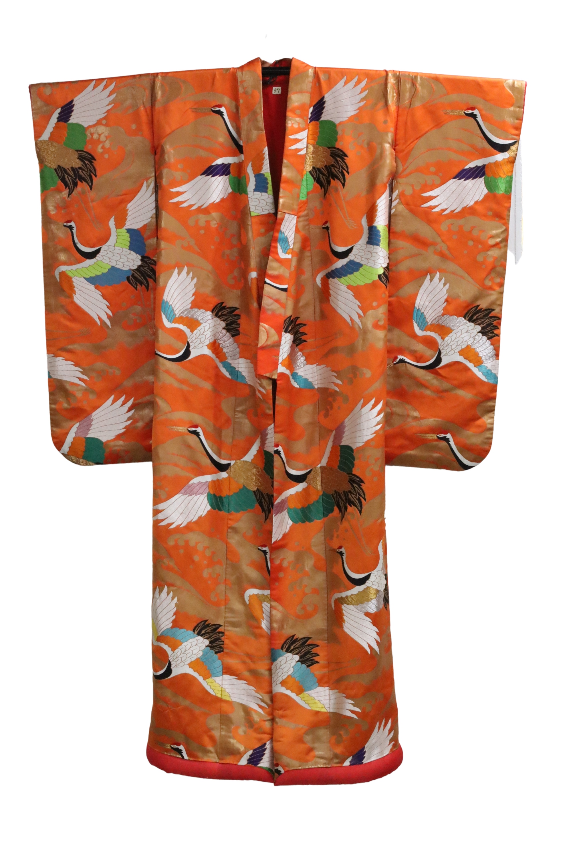 JAPANESE SILK SAFFRON ORANGE KIMONO 2f9273