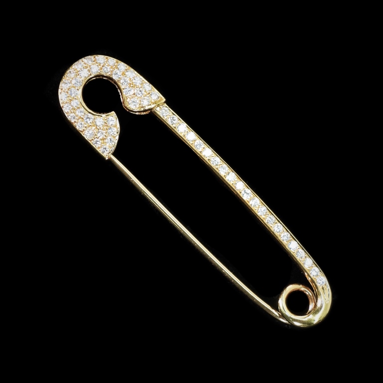 18K GOLD DIAMOND SAFETY PIN 18K 2f92db