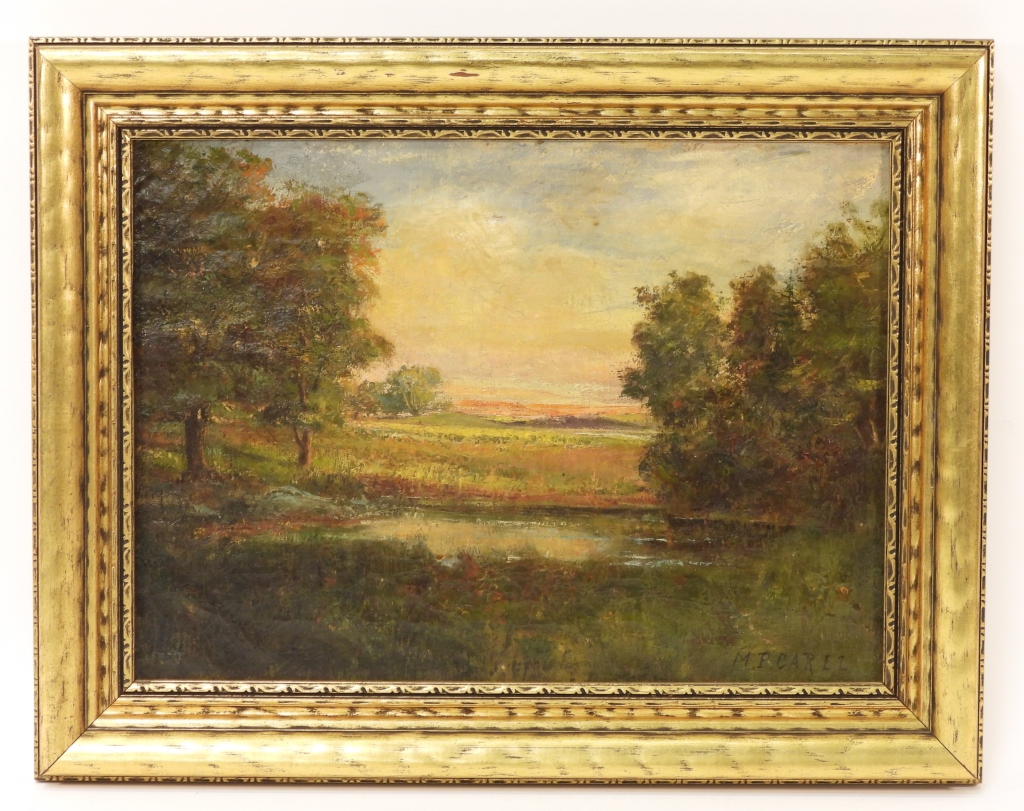 M F CARLL MORNING LANDSCAPE PAINTING 2f9305