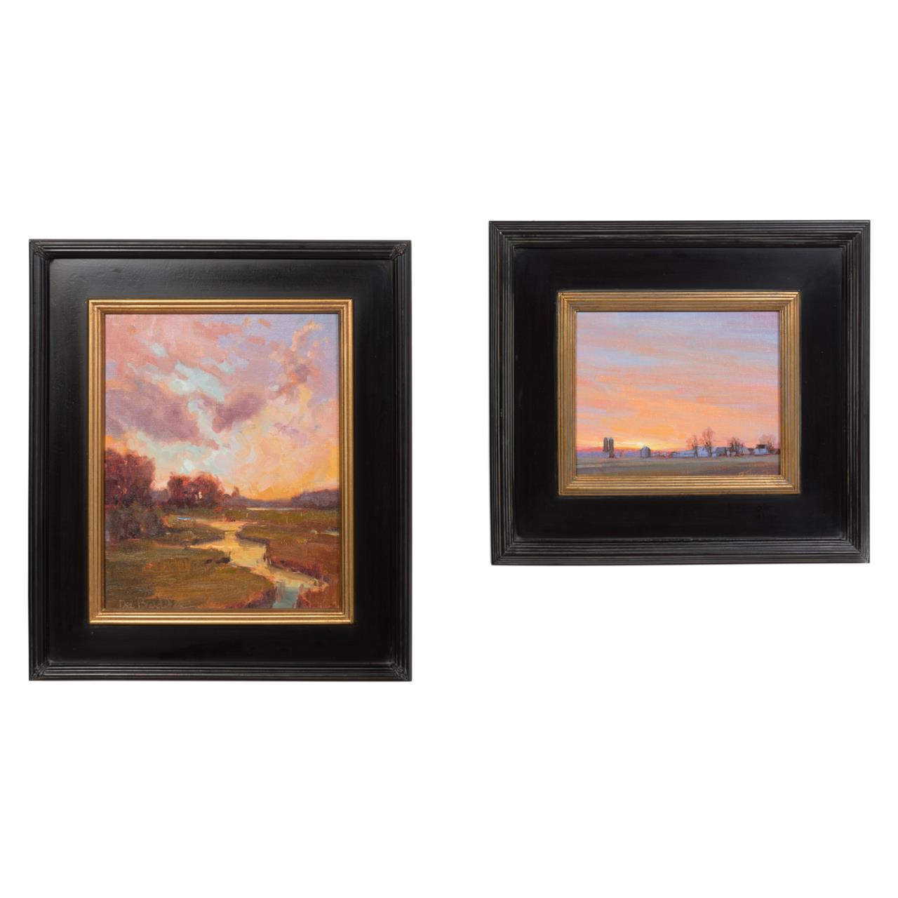 TWO AMERICAN SUNSET LANDSCAPE PAINTINGS  2f9338