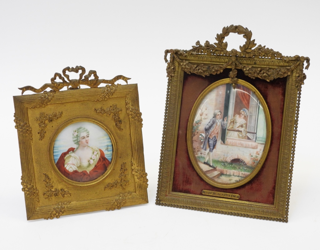 2PC 19C FRENCH MINIATURE PORTRAIT 2f9371