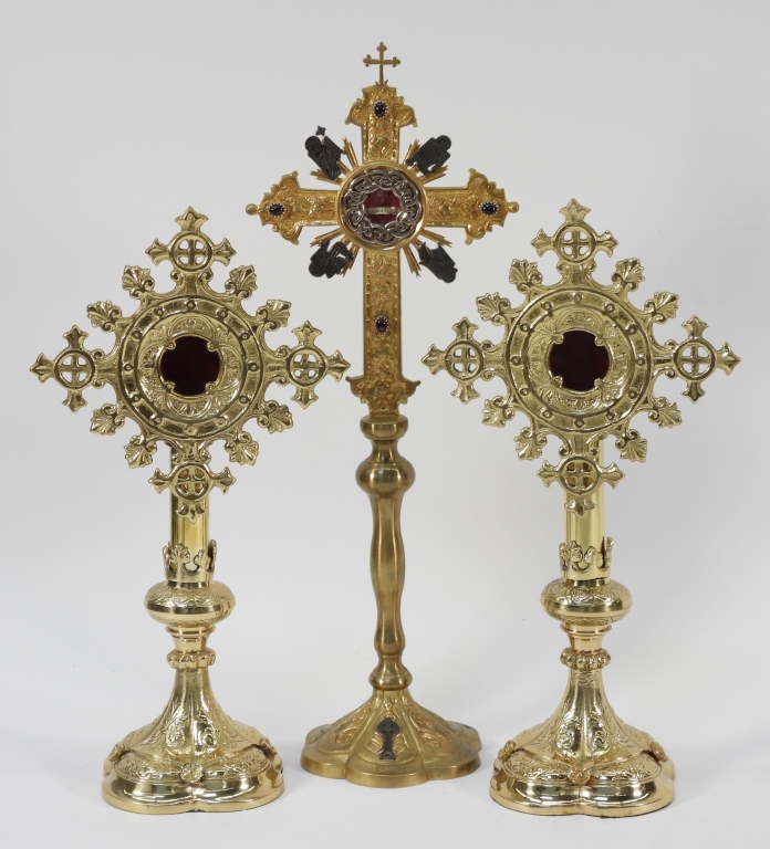 3PC MONSTRANCE RELIQUARY CROSSES