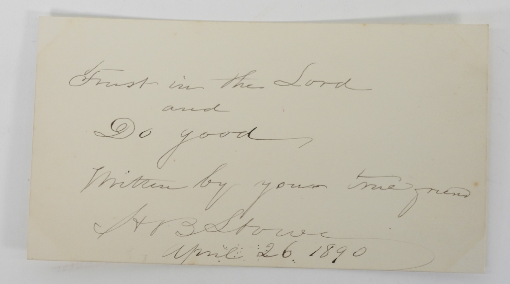 HARRIET BEECHER STOWE SIGNED LETTER