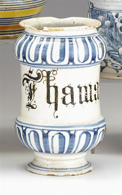 Italian maiolica albarello    18th century