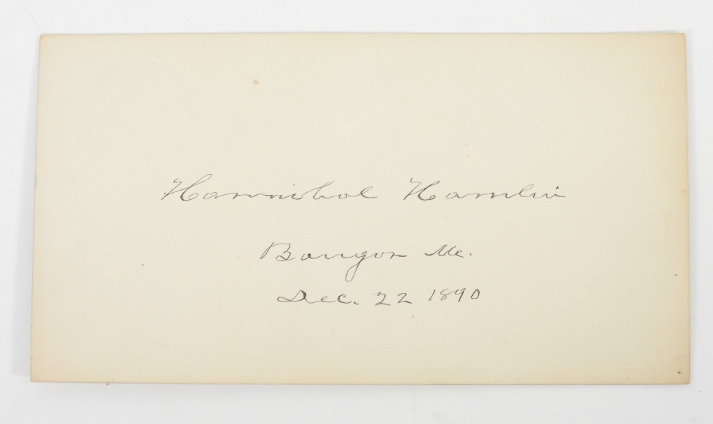 HANNIBAL HAMLIN AUTOGRAPH CARD 2f9428