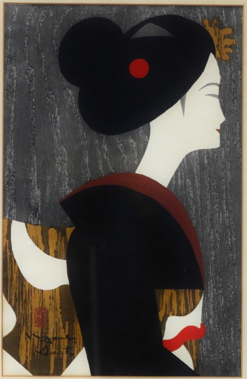 KIYOSHI SAITO GEISHA WOODBLOCK PRINT