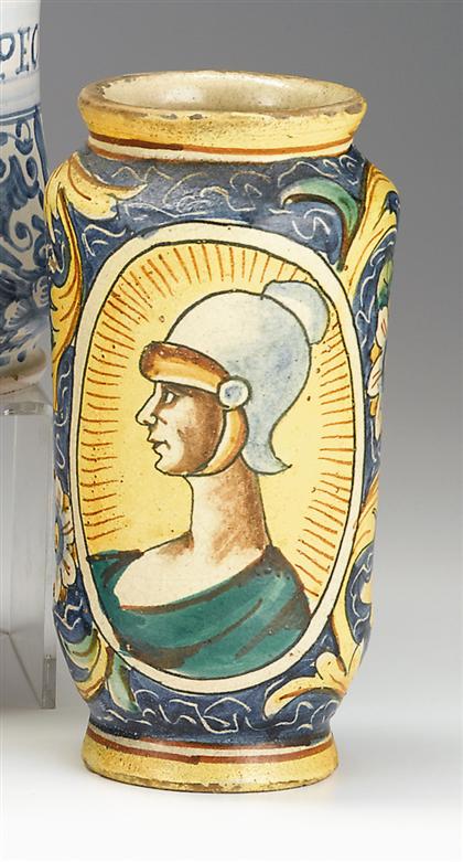 Italian polychrome maiolica albarello 4c207