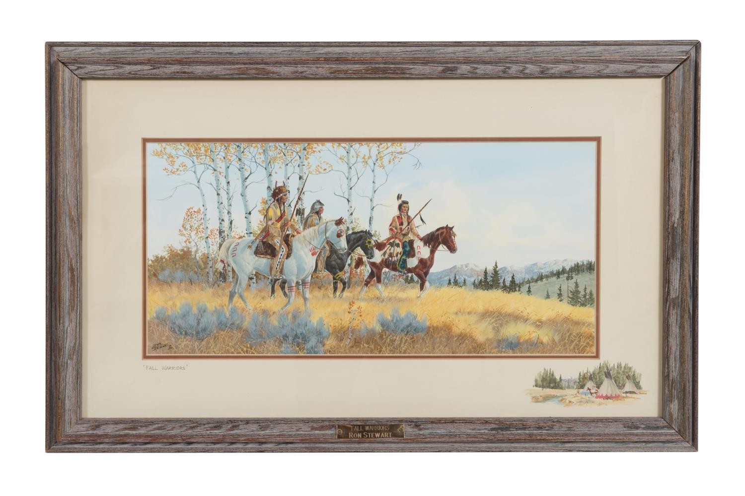 RON STEWART FALL WARRIORS WATERCOLOR 2f9484