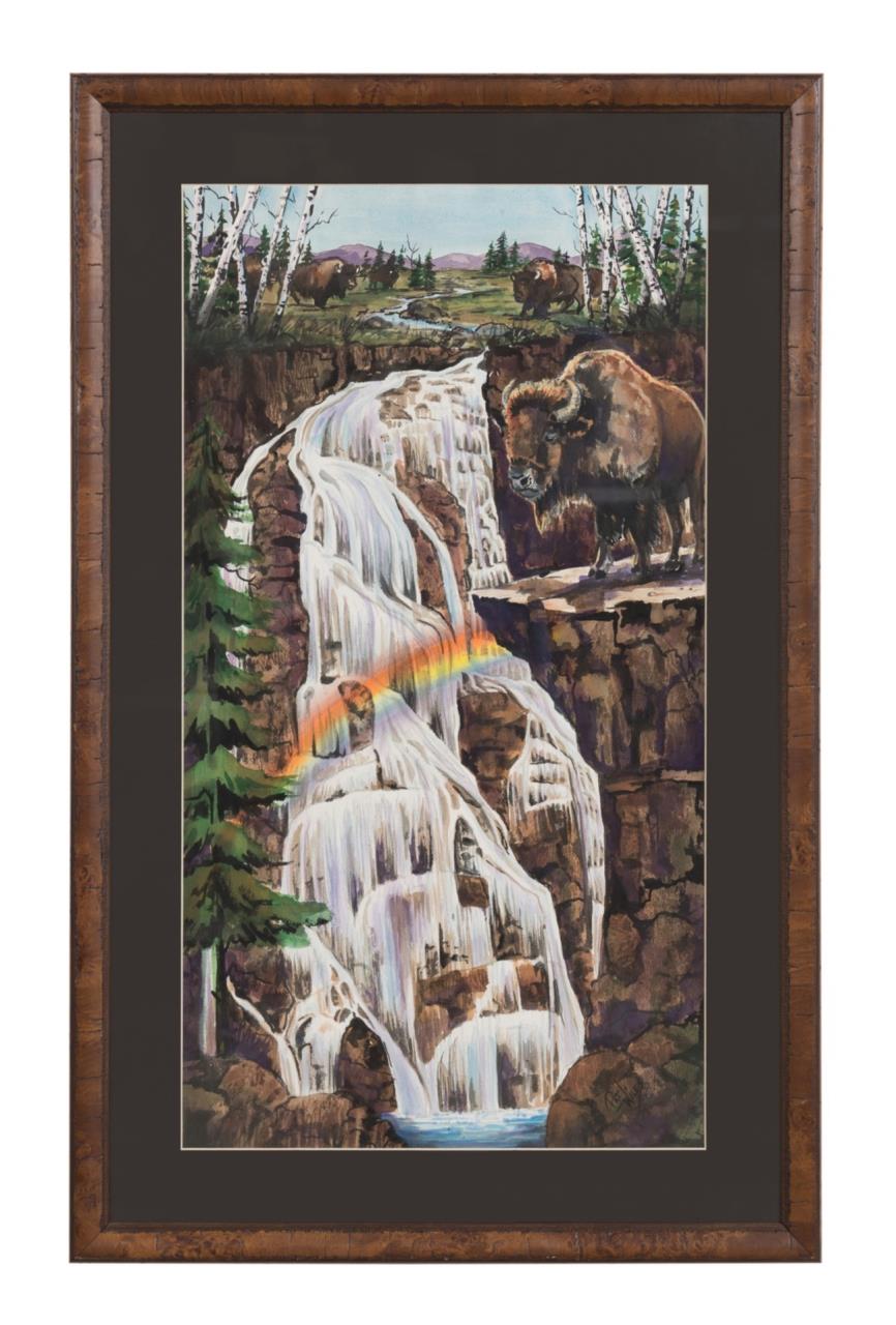 SIGNED PAT WILES WATERFALL W  2f949a