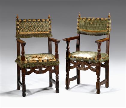 Pair of Italian carved walnut and 4c214