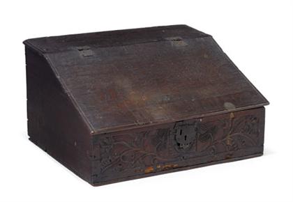 English carved oak document box 4c218