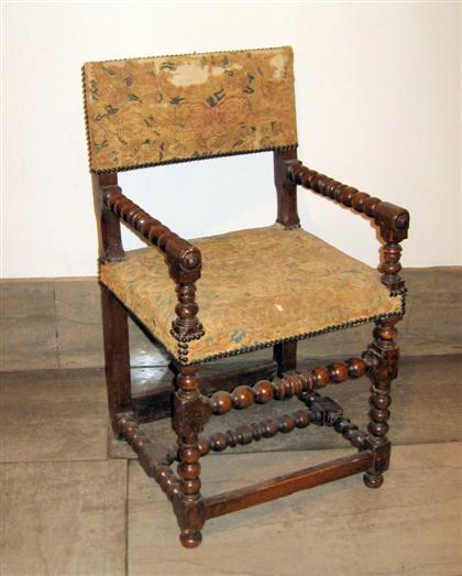 English needlework and walnut armchair 4c221