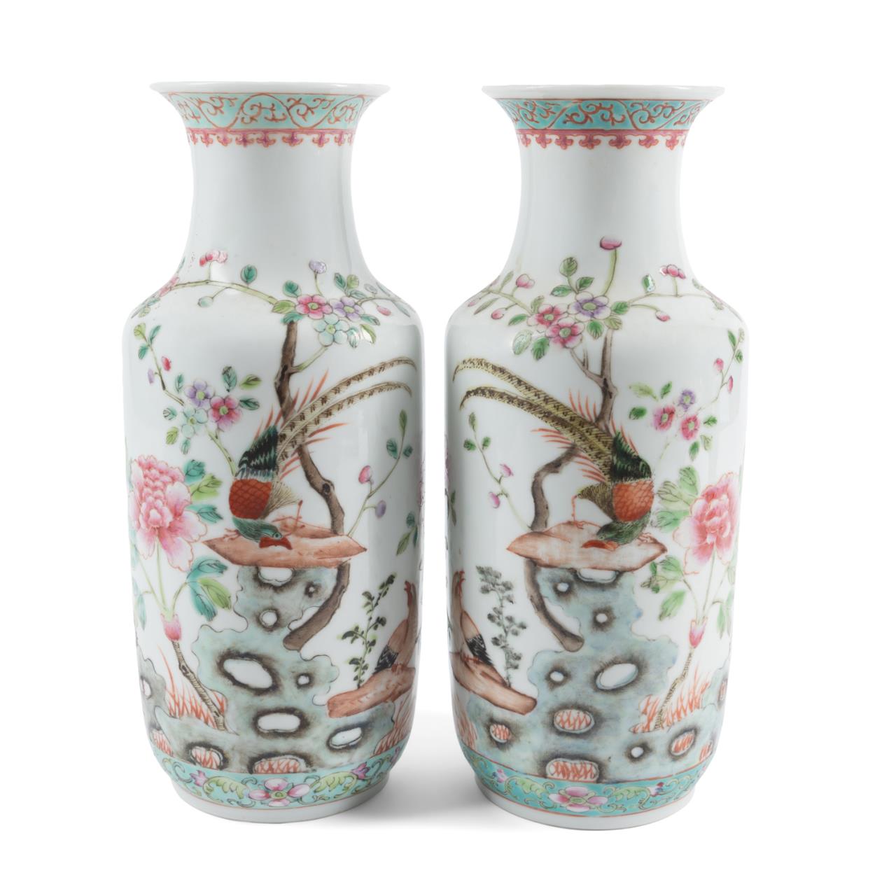 PAIR CHINESE REPUBLIC PERIOD FAMILLE 2f9584
