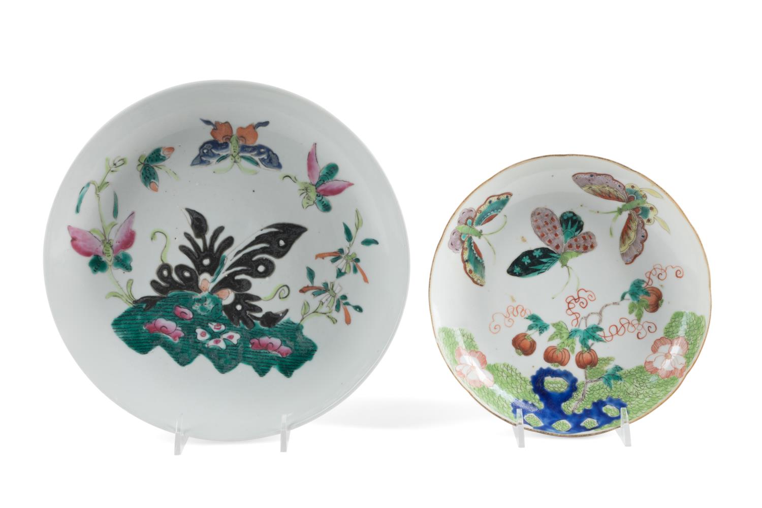 2PCS CHINESE FAMILLE VERTE BUTTERFLY 2f9587