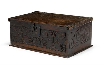 English carved oak document box 4c229