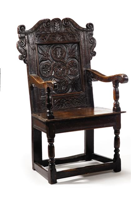 English oak armchair 17th century 4c22b