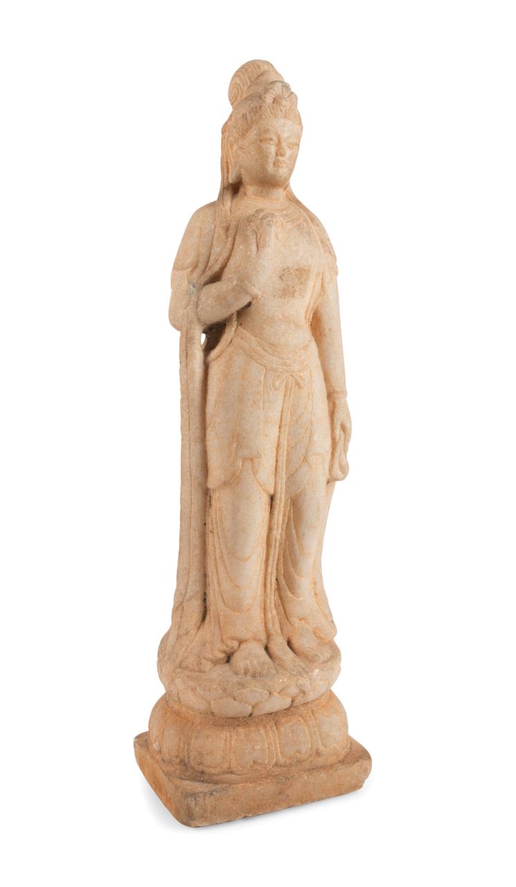 CHINESE CARVED MARBLE QUAN YIN 2f95df