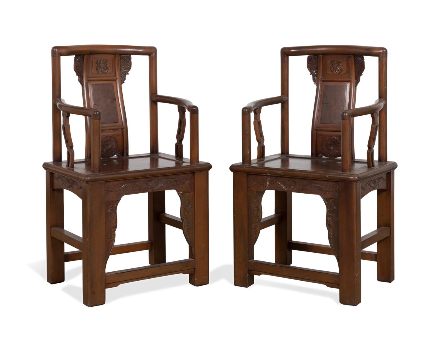 PAIR MING STYLE CARVED WOOD CHINESE 2f95e9