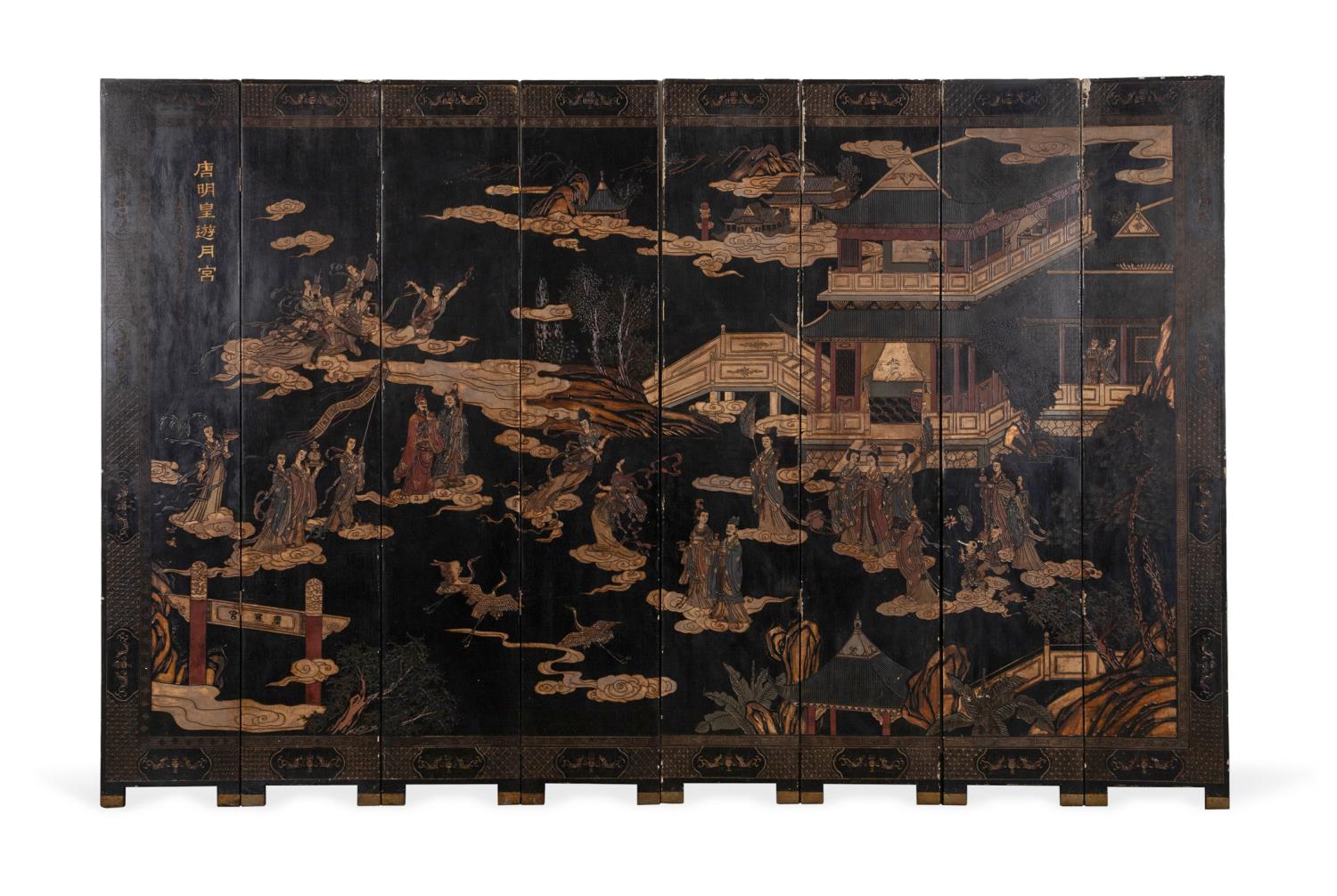 8-PANEL CHINESE LACQUER FLOOR SCREEN