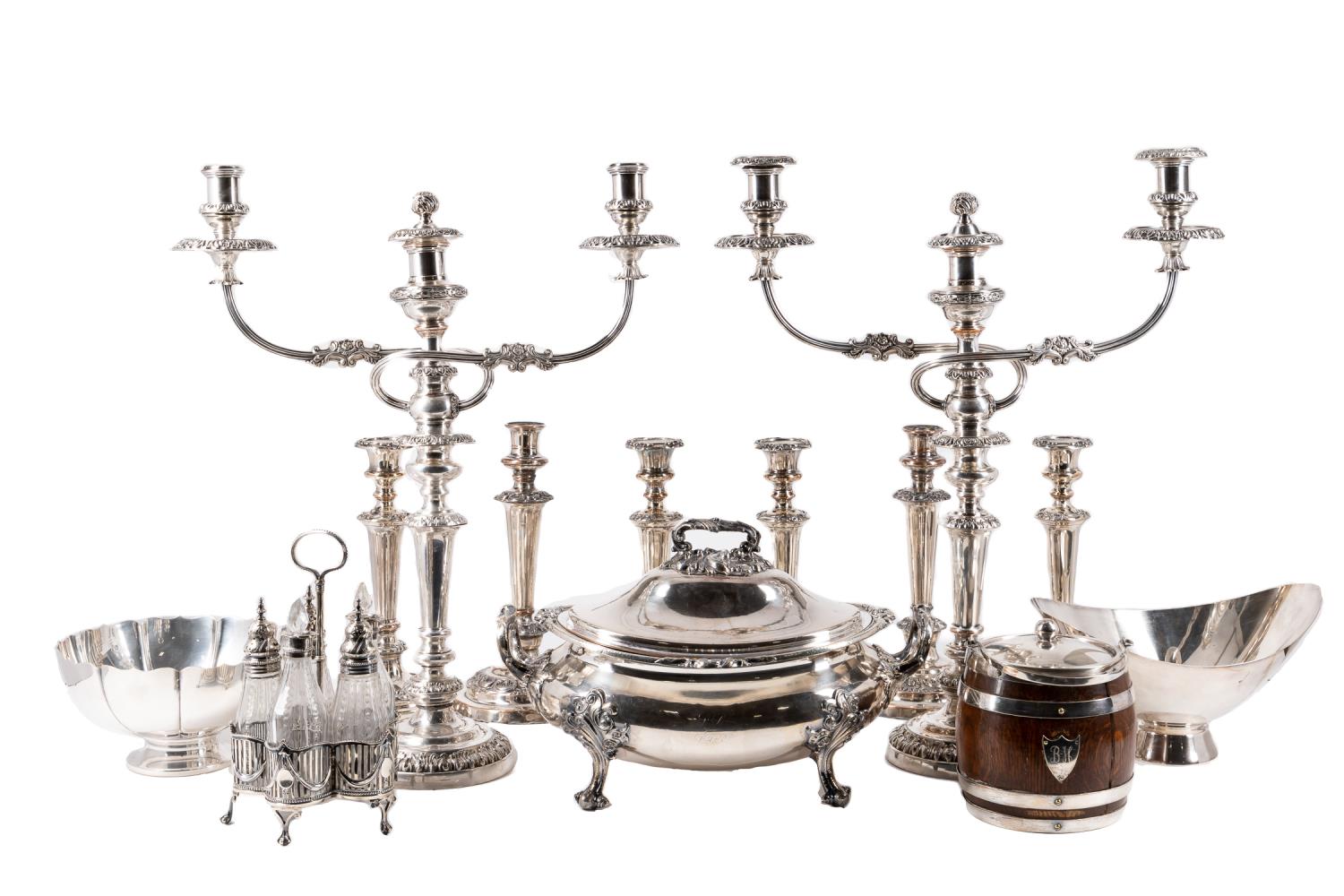 13PCS ASST. STERLING & SILVERPLATE TABLEWARE