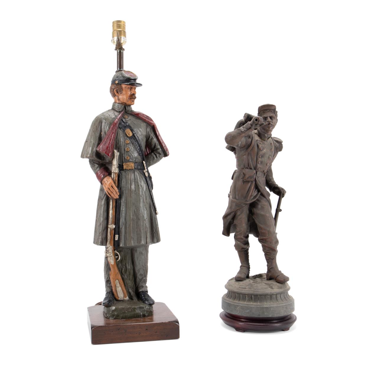 19TH C FRENCH BUGLER FIGURE AND 2f9670