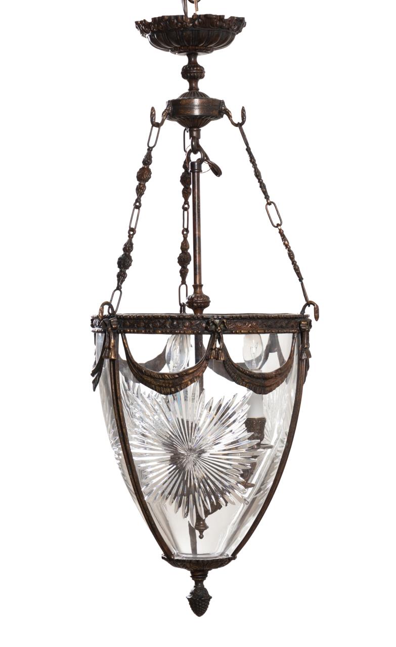 REGENCY STYLE BRONZED AND CUT GLASS 2f96dd